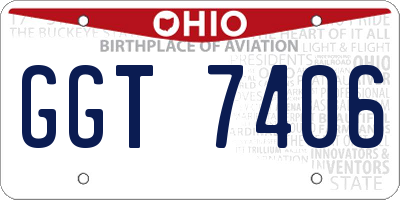 OH license plate GGT7406