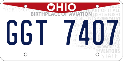 OH license plate GGT7407