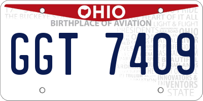 OH license plate GGT7409