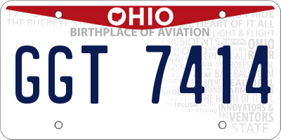 OH license plate GGT7414