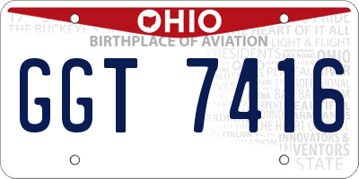 OH license plate GGT7416