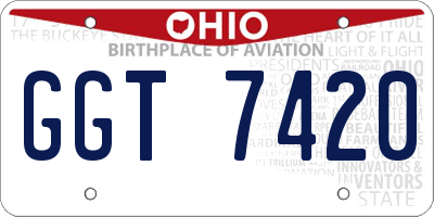 OH license plate GGT7420