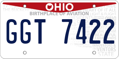 OH license plate GGT7422