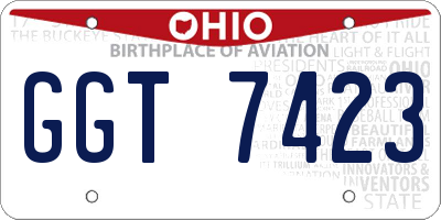 OH license plate GGT7423