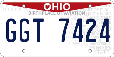 OH license plate GGT7424