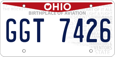 OH license plate GGT7426