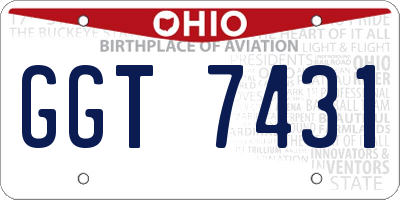 OH license plate GGT7431