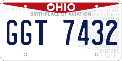 OH license plate GGT7432