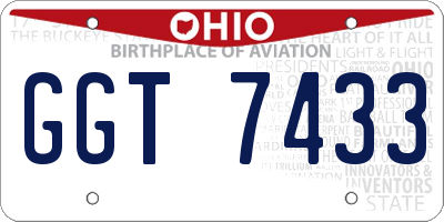 OH license plate GGT7433