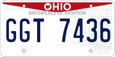 OH license plate GGT7436