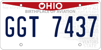 OH license plate GGT7437