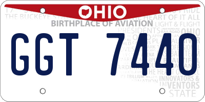 OH license plate GGT7440