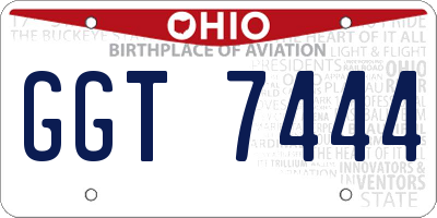 OH license plate GGT7444