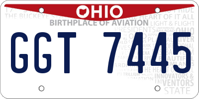OH license plate GGT7445