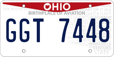 OH license plate GGT7448