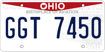 OH license plate GGT7450