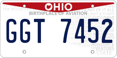 OH license plate GGT7452