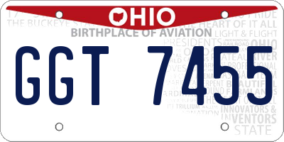 OH license plate GGT7455