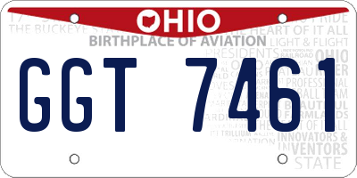 OH license plate GGT7461