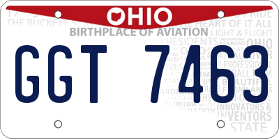 OH license plate GGT7463