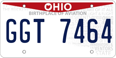 OH license plate GGT7464