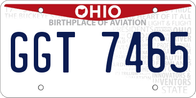 OH license plate GGT7465