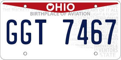 OH license plate GGT7467