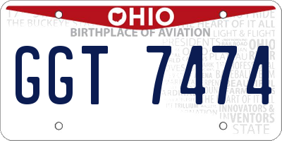 OH license plate GGT7474