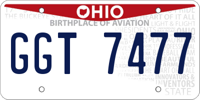 OH license plate GGT7477