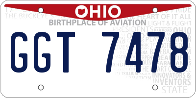 OH license plate GGT7478