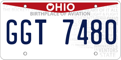 OH license plate GGT7480