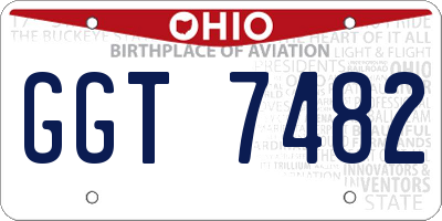 OH license plate GGT7482
