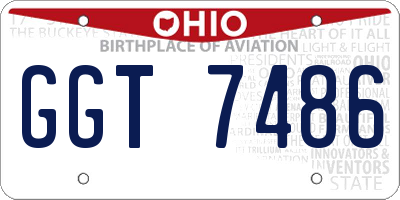 OH license plate GGT7486