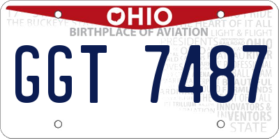 OH license plate GGT7487