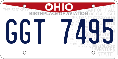 OH license plate GGT7495