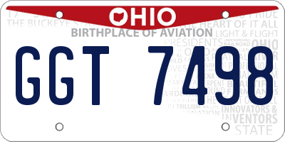 OH license plate GGT7498