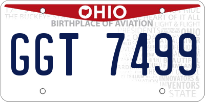 OH license plate GGT7499