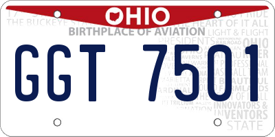 OH license plate GGT7501