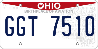 OH license plate GGT7510