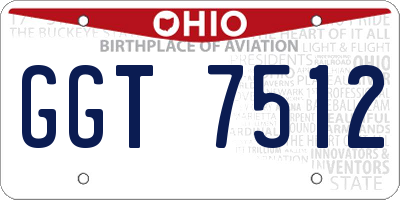 OH license plate GGT7512