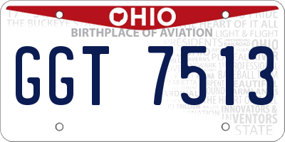 OH license plate GGT7513