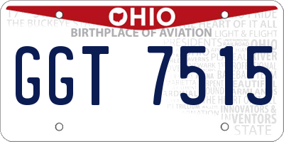 OH license plate GGT7515