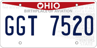 OH license plate GGT7520