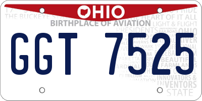 OH license plate GGT7525