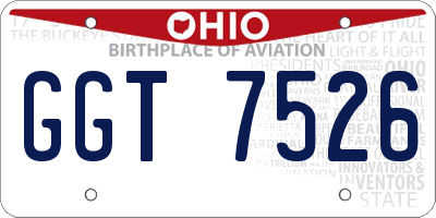 OH license plate GGT7526