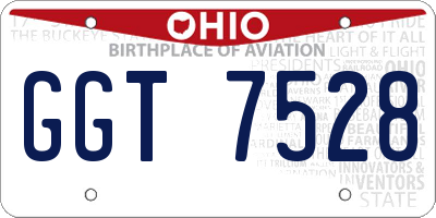 OH license plate GGT7528