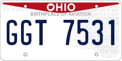 OH license plate GGT7531