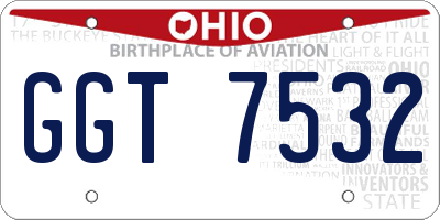 OH license plate GGT7532