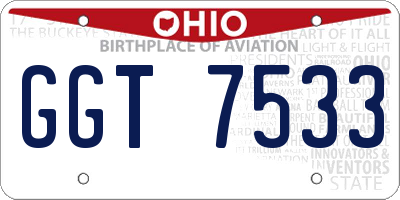 OH license plate GGT7533