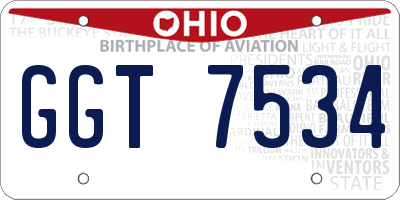 OH license plate GGT7534